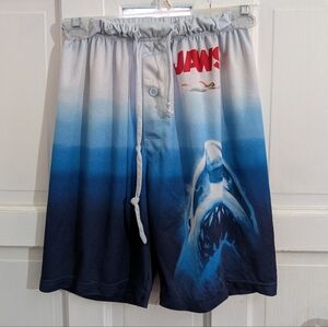 Jaws Themed Blue Swim Shorts
